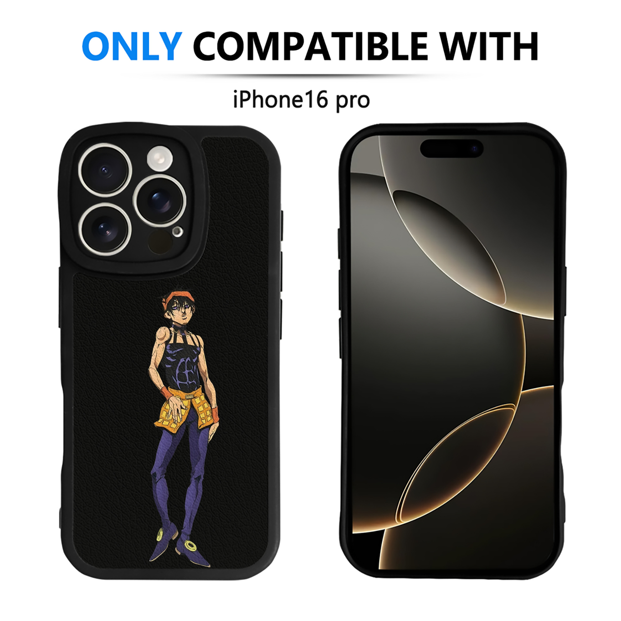 （画像用） ジョジョの奇妙な冒険 ナランチャ?ギルガ JoJo's Bizarre Adventure Narancia Ghirga 【iPhone 16シリーズ対応】シリコンスマホケース（レザー調） 材質：シリコン